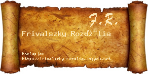Frivalszky Rozália névjegykártya