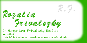 rozalia frivalszky business card
